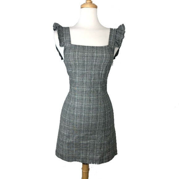BB Dakota Gray Plaid Mini Dress - Picture 2 of 8